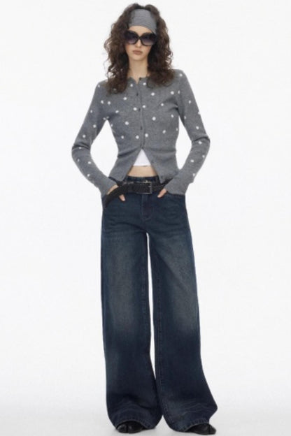 Vintage Polka Dot Slimming Cardigan