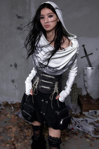 Wasteland Swing Collar Knitted Tops