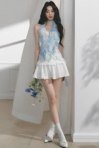 Sea Mint Halter Skirt Set-Up