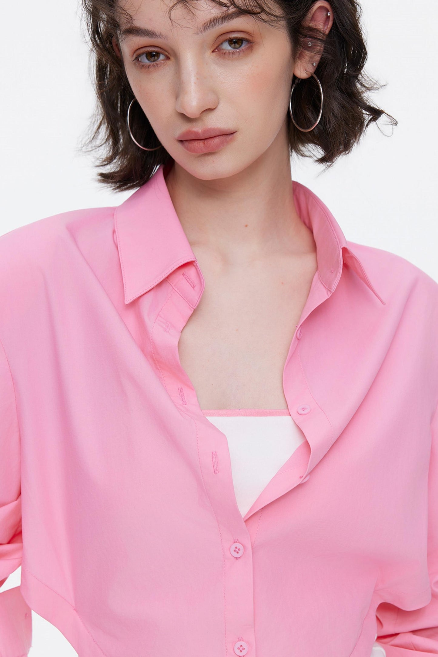 Contrasting Color Oversized Shirt