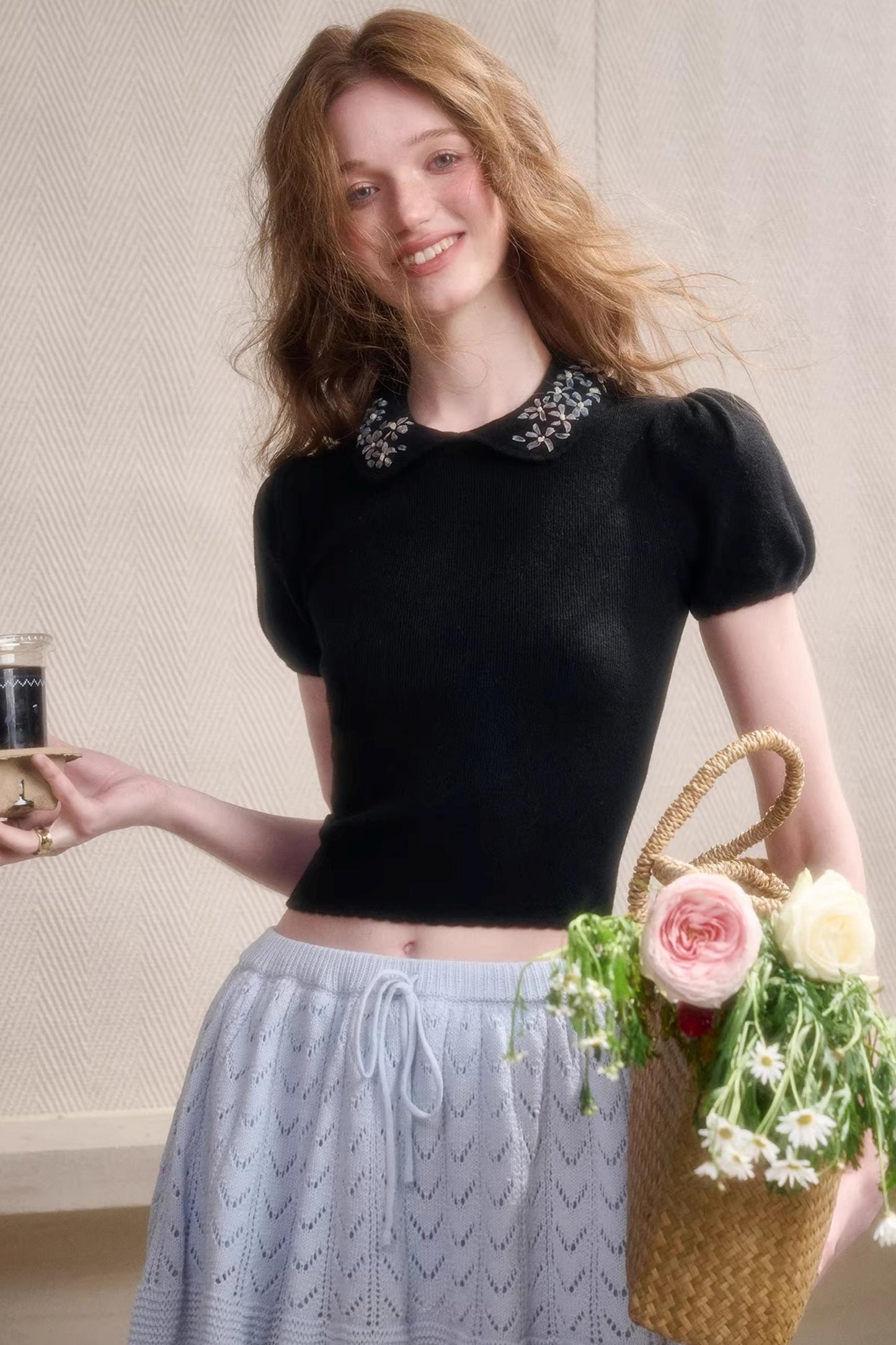 Frozen Flowers Wool Top