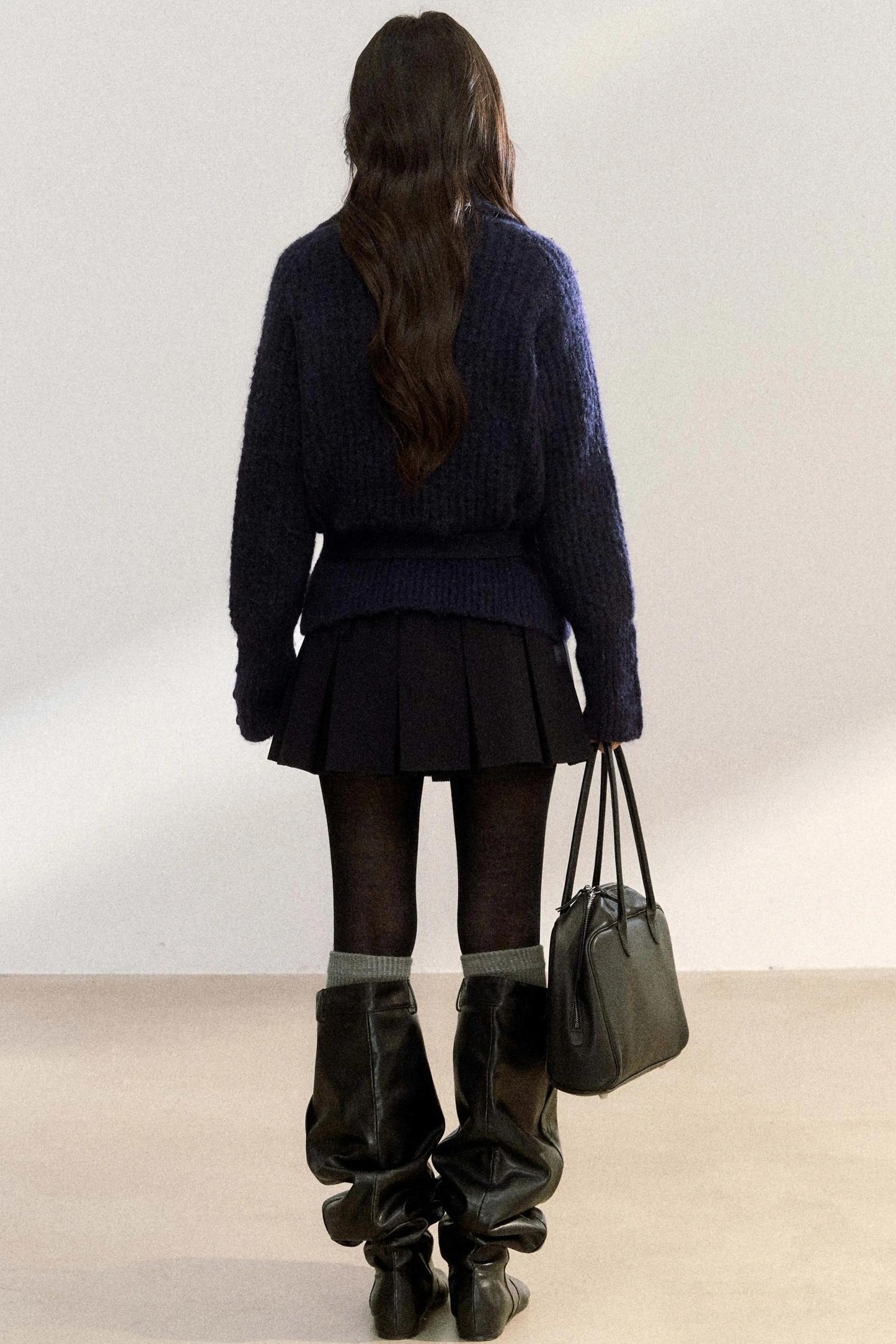 Double Pocket Button-Up Knit Jacket