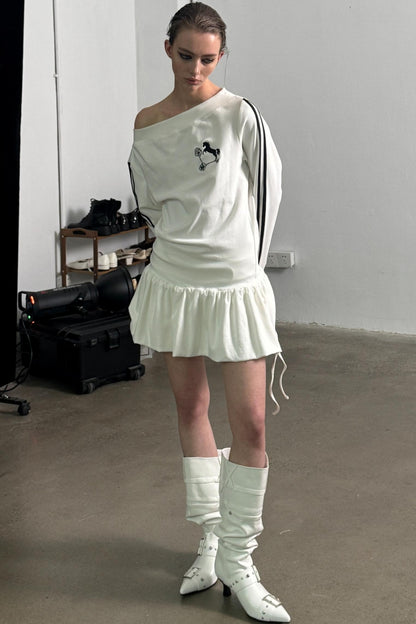 Slouchy Pleated T-Shirt Dress