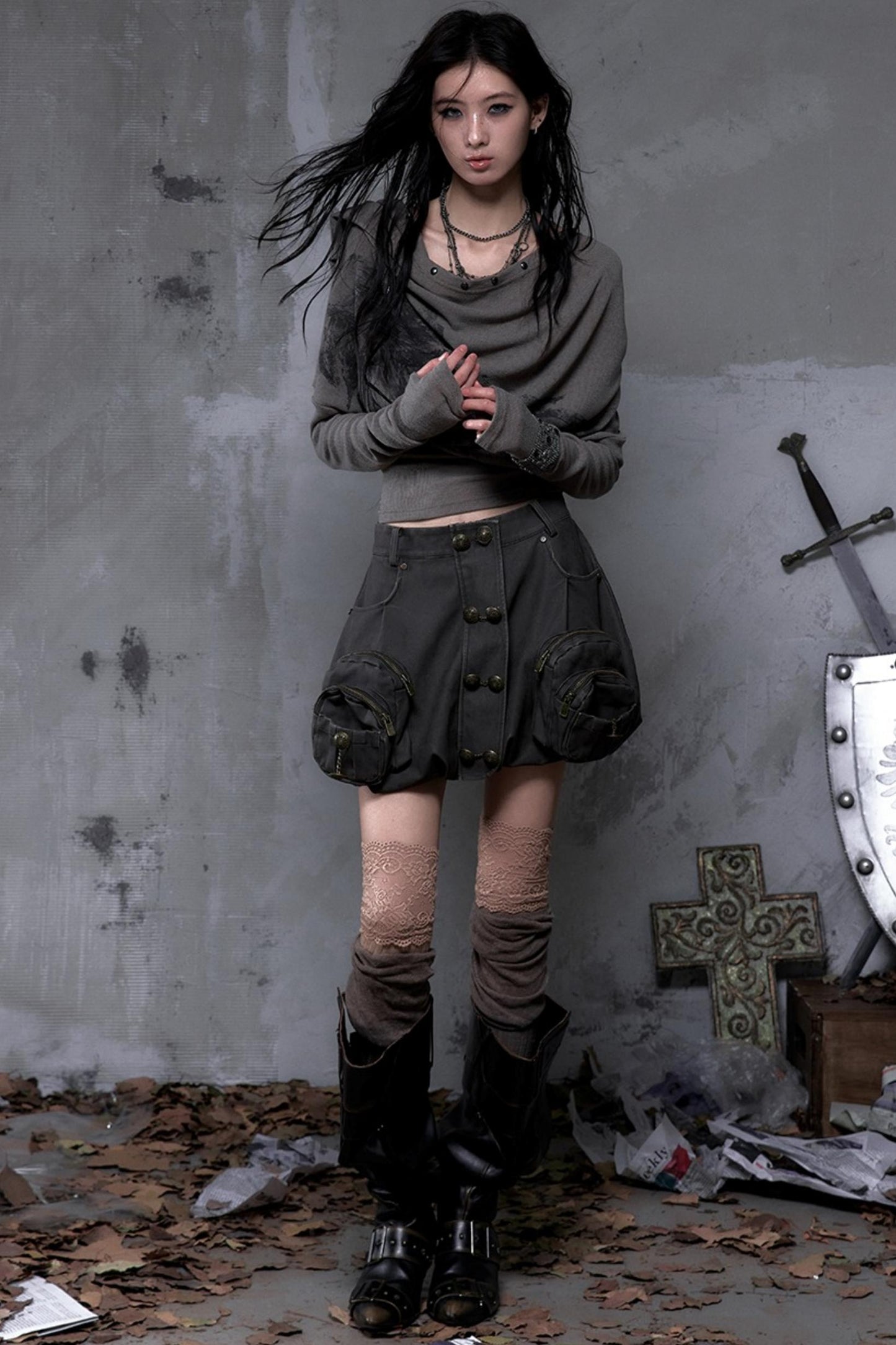 Court Street Leather Skirt