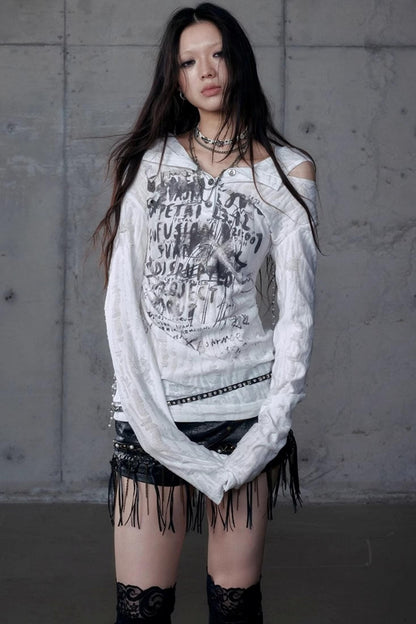 Vintage Punk Hooded Top