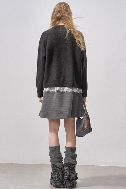 Mushroom Letter Knit Sweater