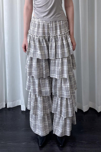 Plaid Wide-Leg Pants