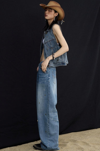 Ocean Blue Denim Vest