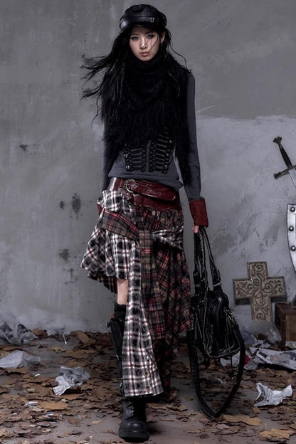 Vintage Punk Plaid Skirt