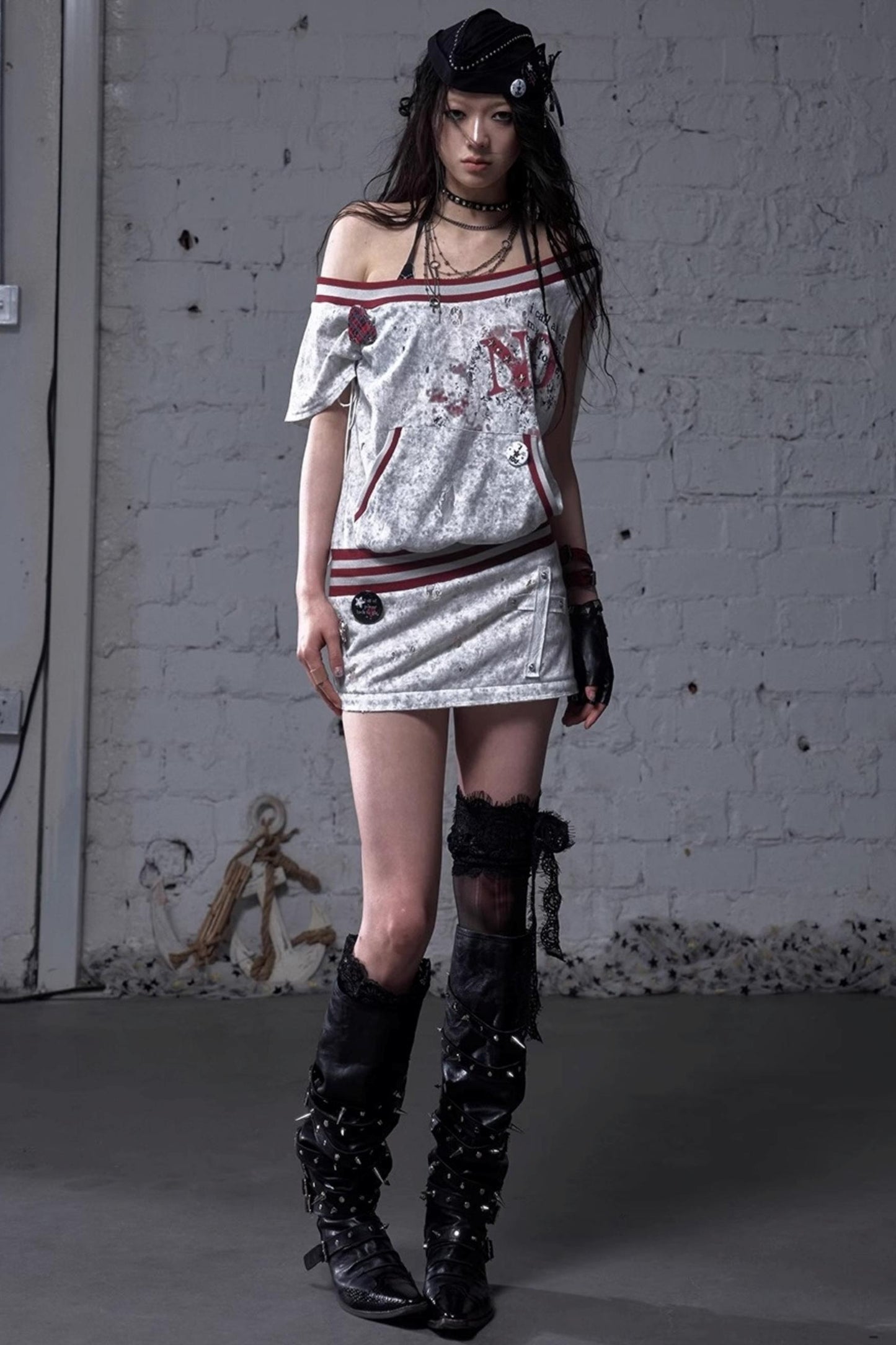 Detachable Hem Punk Corset Dress