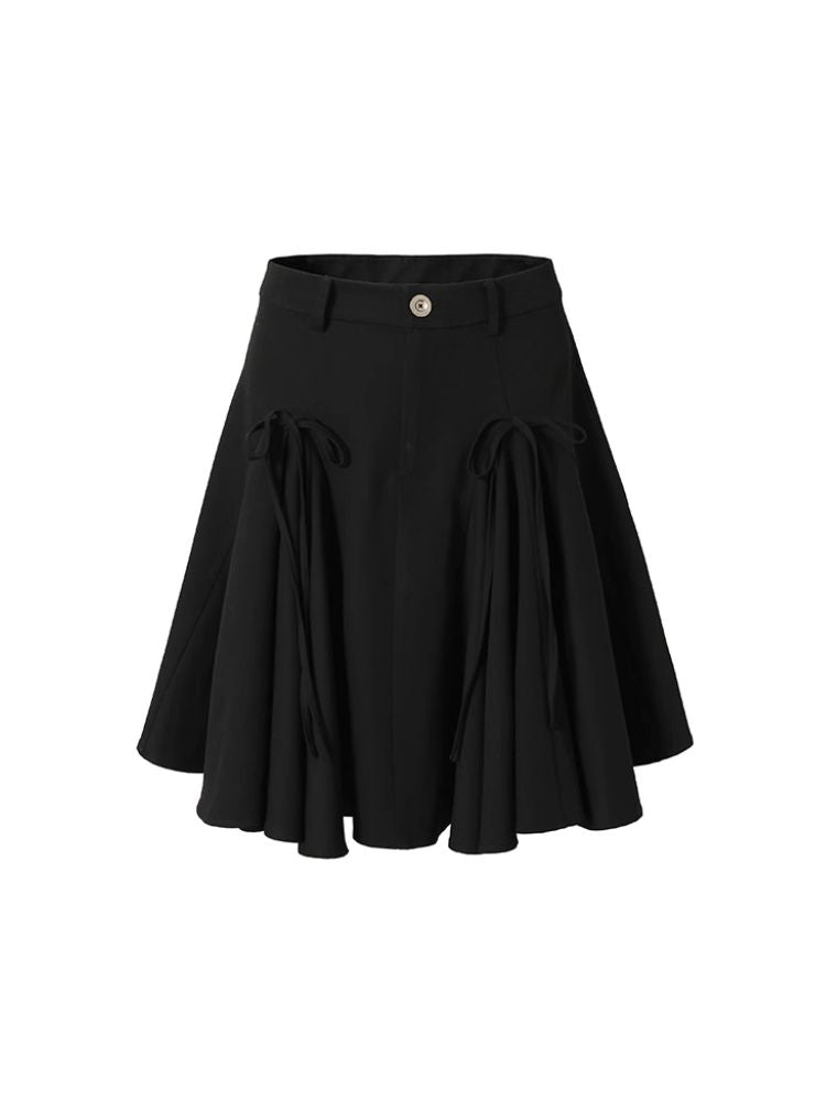 Bow tie pleated skirt