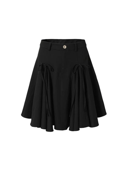 Bow tie pleated skirt