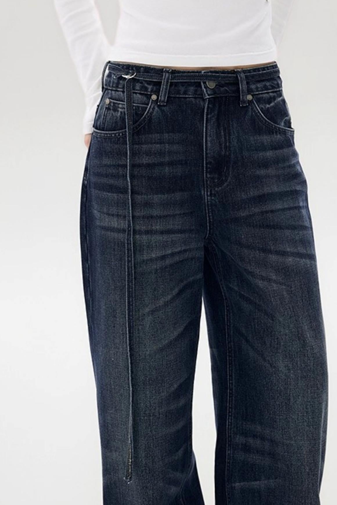 Dark Blue Vintage Whiskered Pants