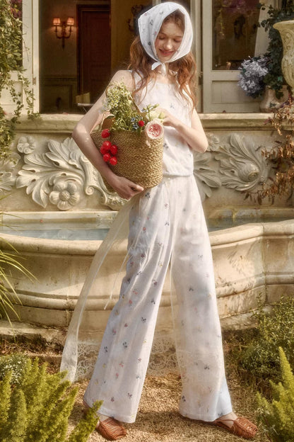 Milky Way Embroidery Linen Shirt Set-Up