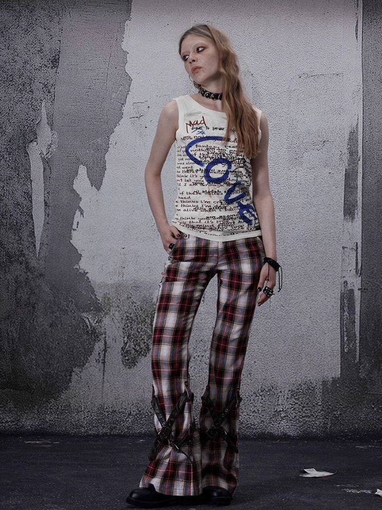 Printed Letter Sleeveless Vest T-Shirt