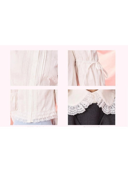 Bubble Sleeve Cotton Blouse