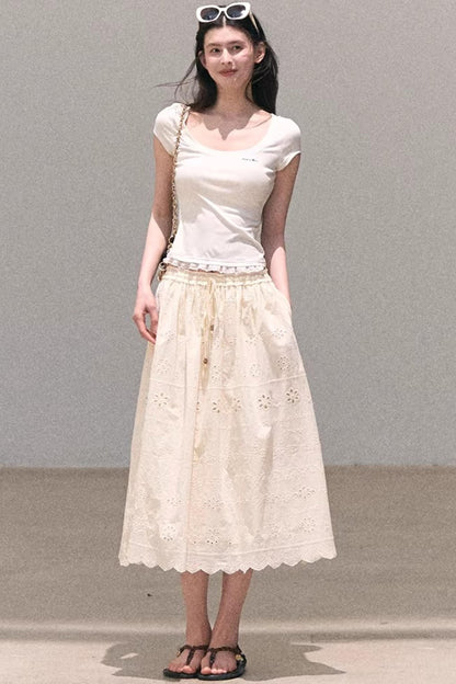 Lace Bohemian Short-Sleeve T-Shirt