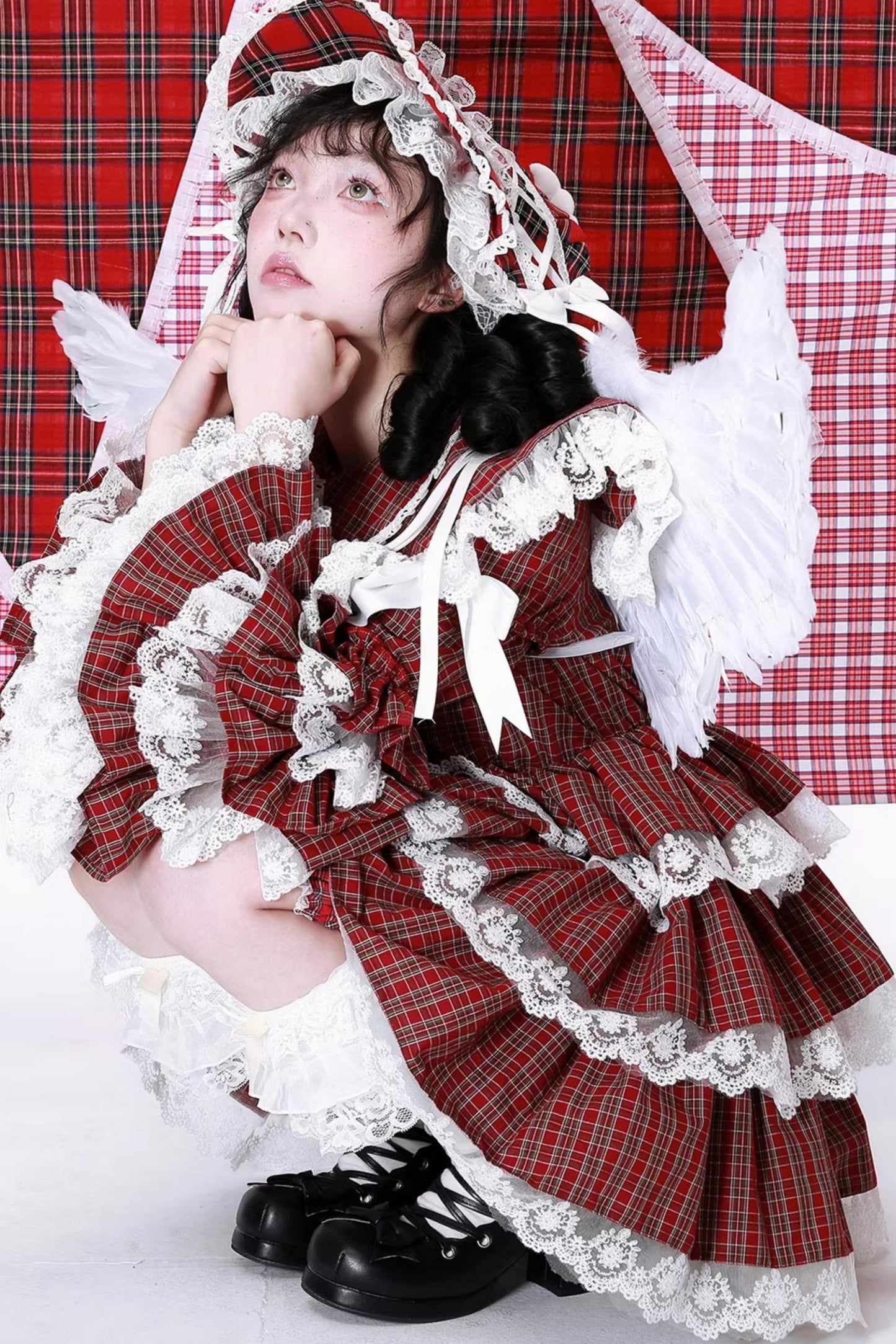 Lolita Style Red Check Dress