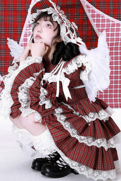 Lolita Style Red Check Dress