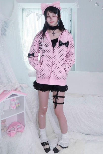 Velvet Polka Dot Sweatshirt