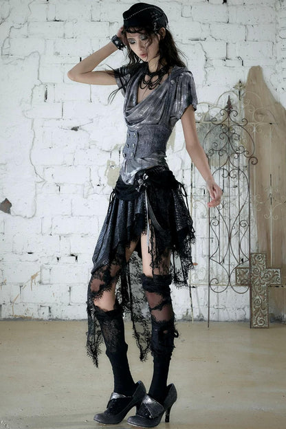 Baroque Velvet Lace Skirt