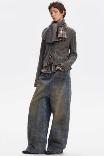 Wool Twist Pattern Cardigan Set-Up