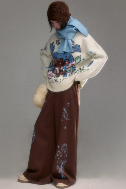 Plush Animal Jacquard Sweater