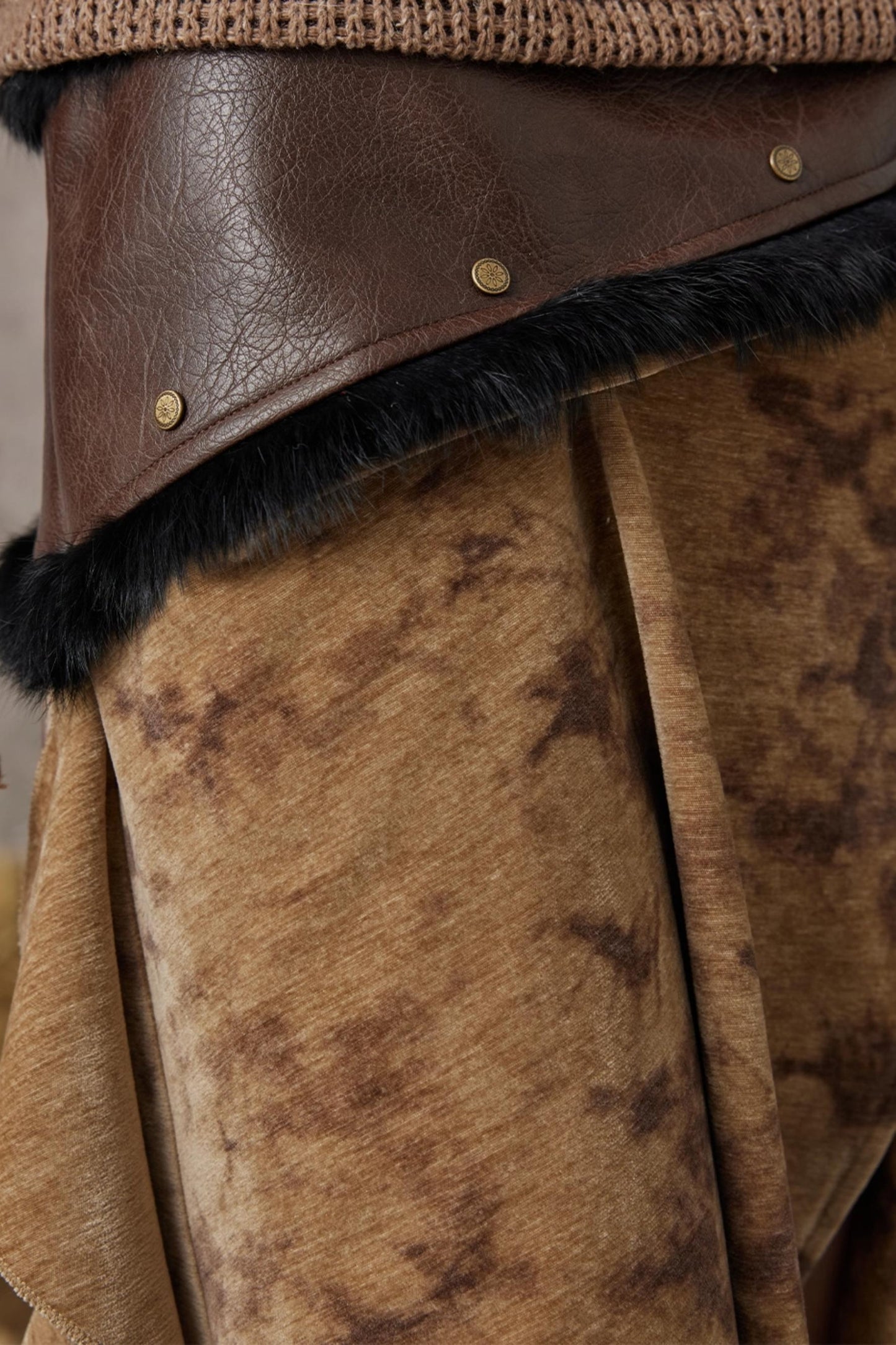 Wandering Style Retro Rivets Skirt