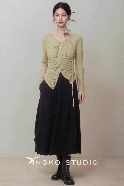 Spring Bud Green Floral Top