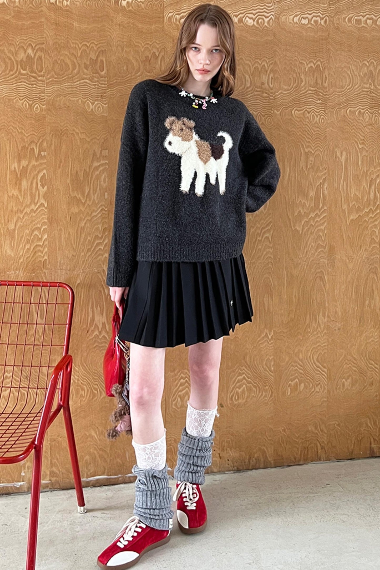 Plush Puppy Jacquard Puppy Top