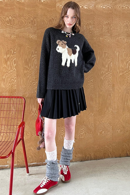 Plush Puppy Jacquard Puppy Top