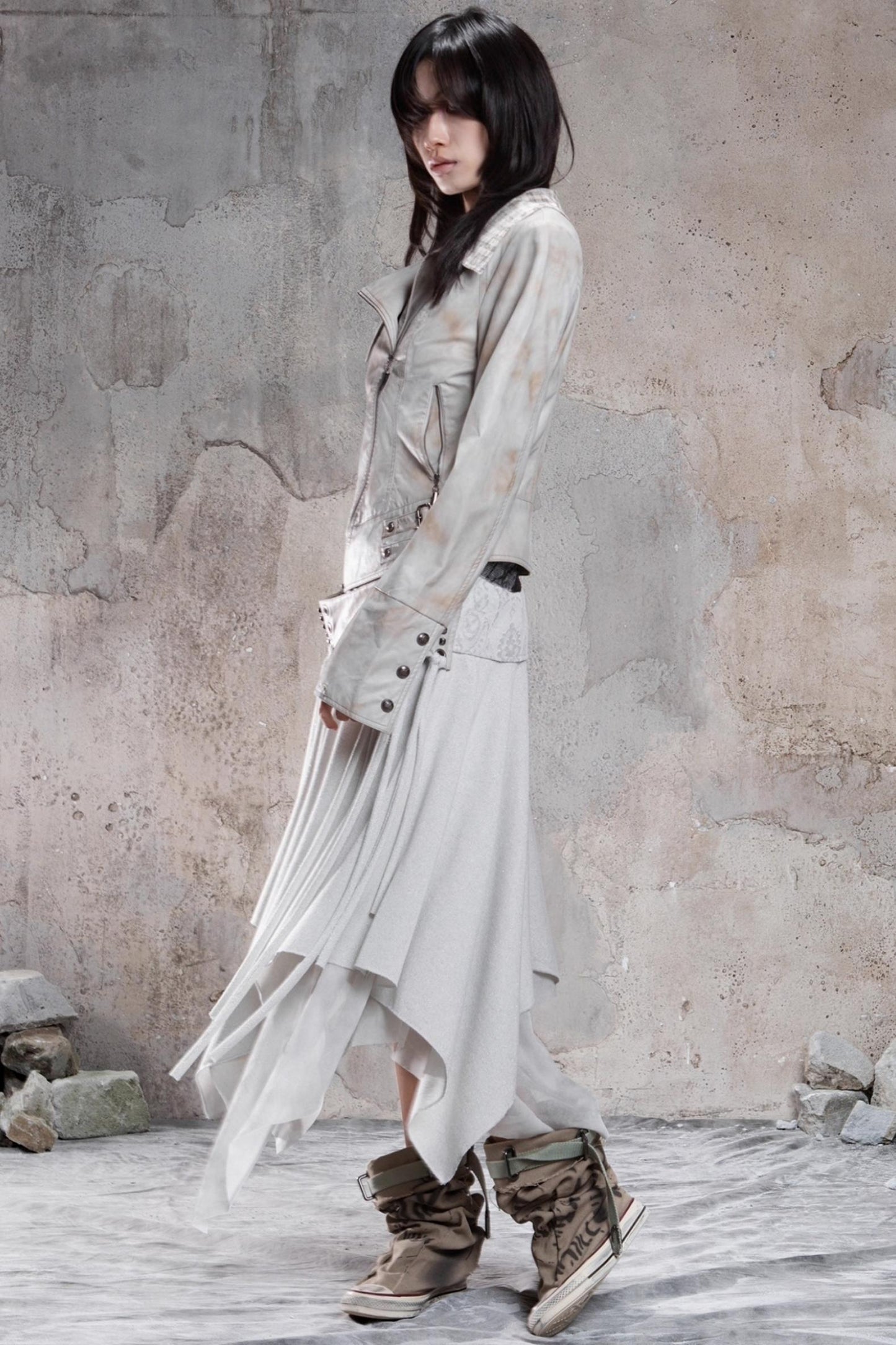 Irregular Multi Layer Rivet Skirt