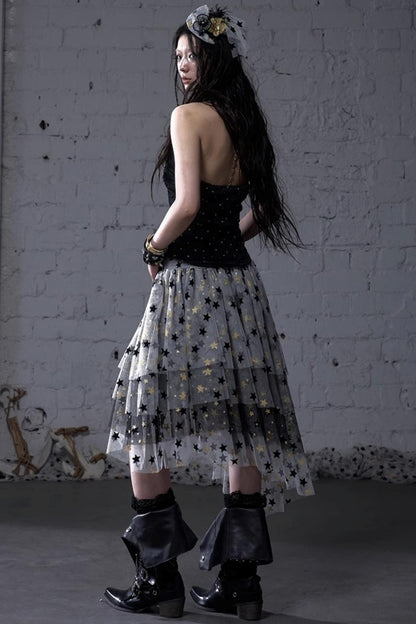 Dreamy Mesh Bustier Gown Dress