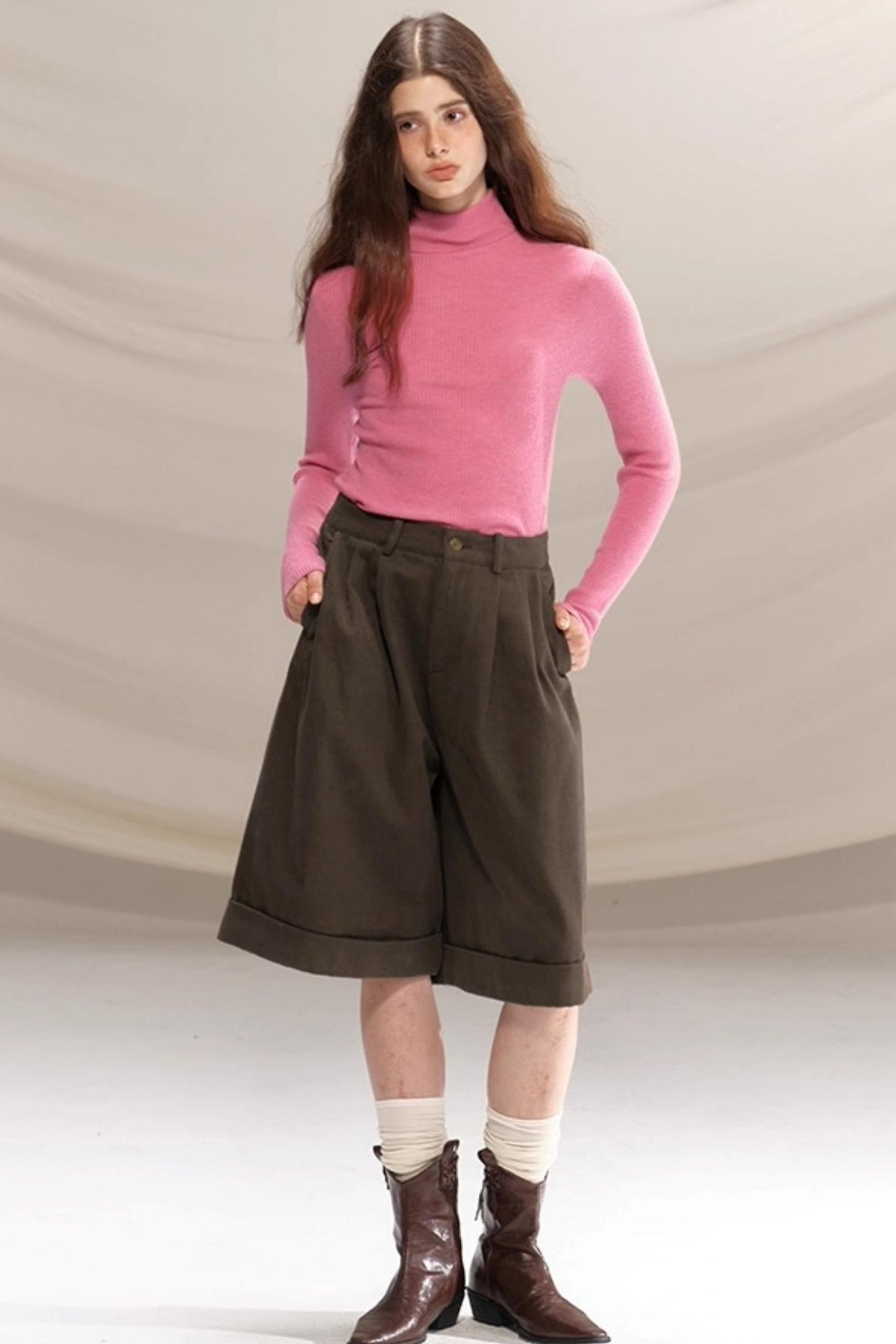 Seamless Wool Turtleneck Sweater