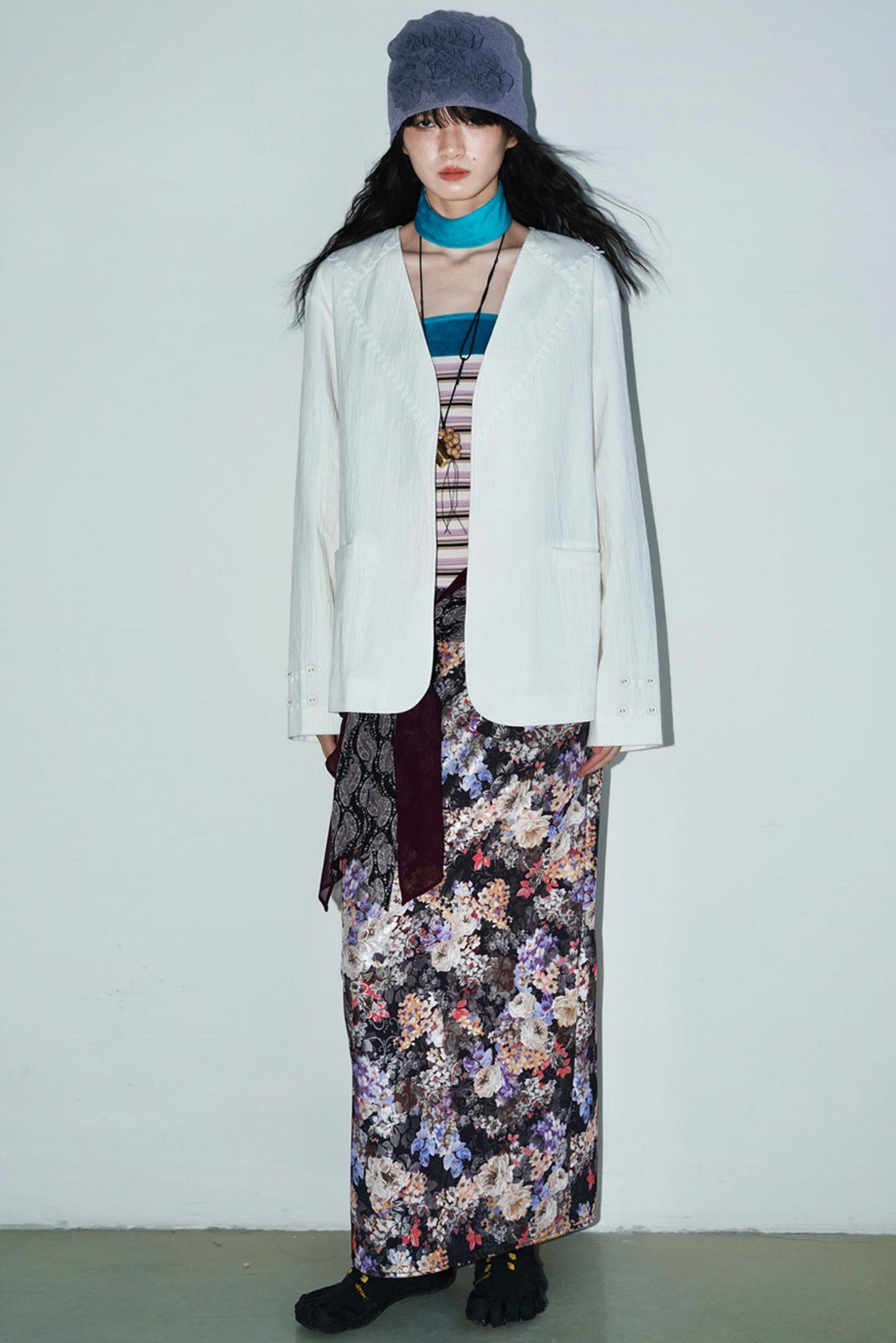 Gold Floral Pleated Skirt