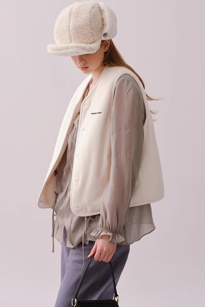 Lyocell Ruffled V-Neck Shirt