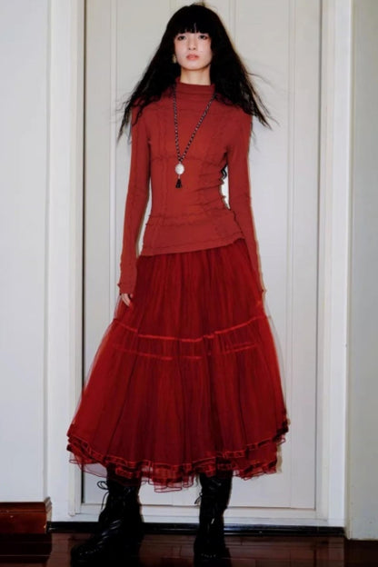 Split Knitted Base Layer Top