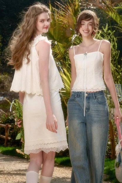 White Jasmine Cotton Embroidered Set-Up