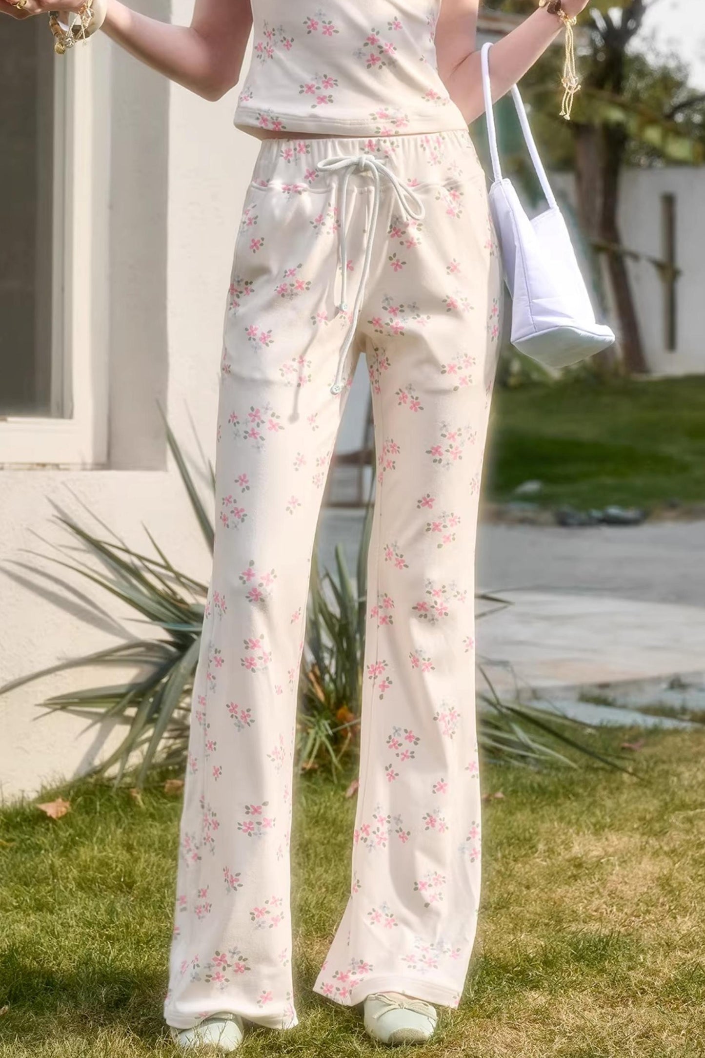 Blue Velvet Floral Top Set-Up