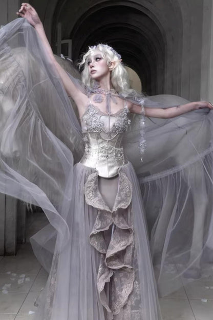Moonlight Silver Corset Top Set