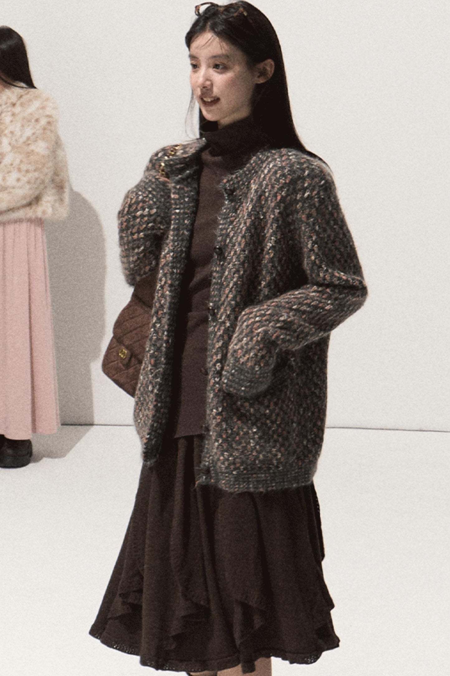 Wool Jacquard Ruffle Skirt