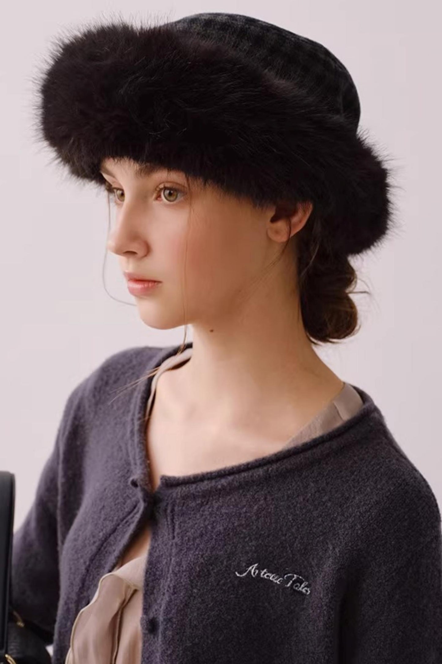 Reversible Faux Fur Beret Hat