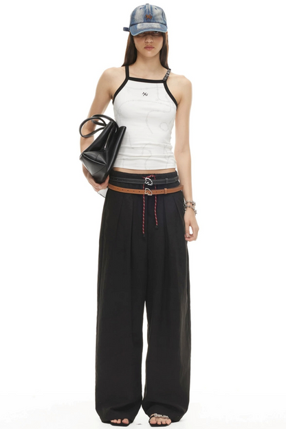 Silky Tencel Pleated Pants
