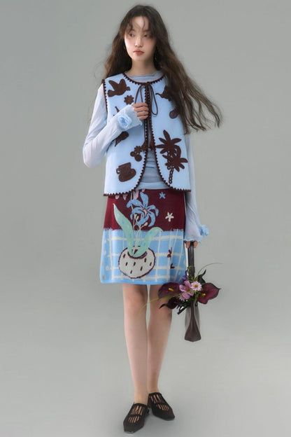 Original Lily Jacquard Tencel Vest Skirt Set-Up