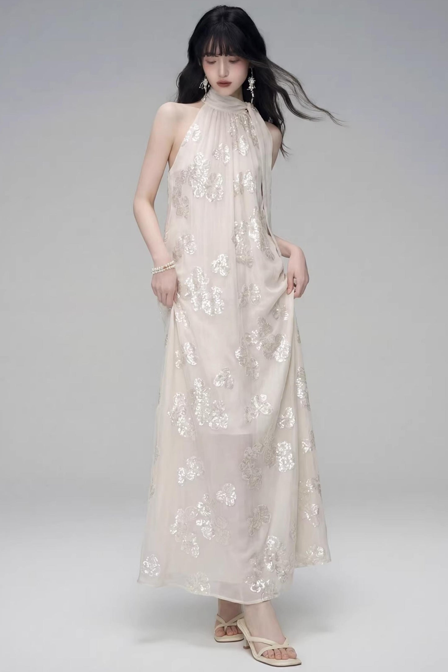 Gilt Shadow Halter Dress