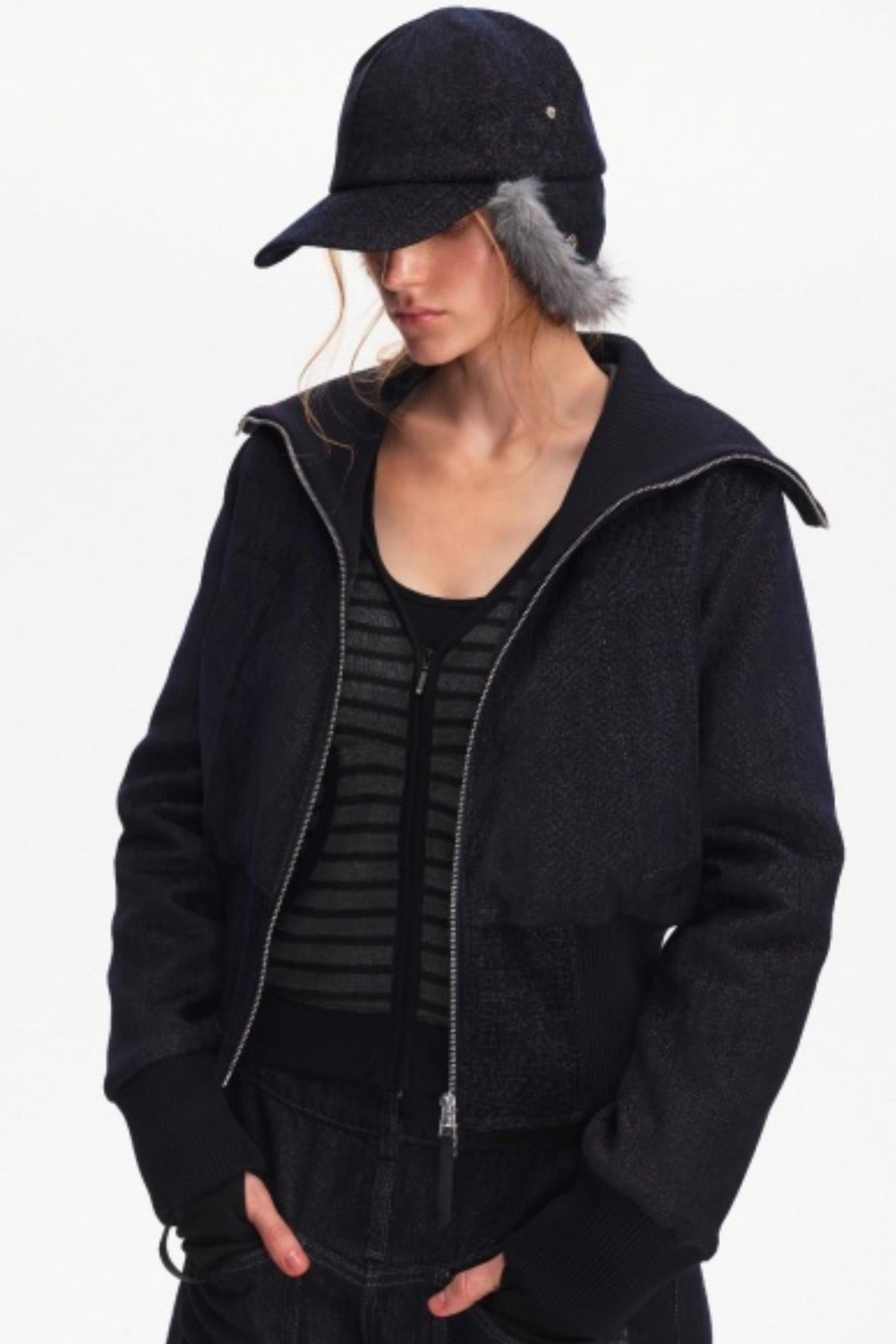 Furry Baseball Cap with Ear Protection