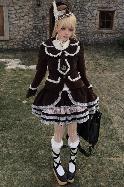 Retro Velvet Lace Blazer