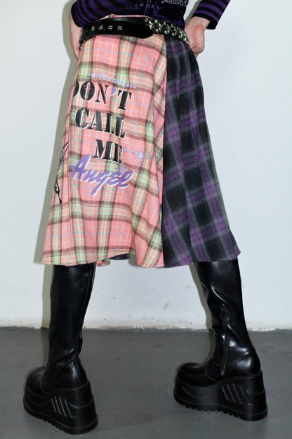 Punk Plaid Layered Skirt