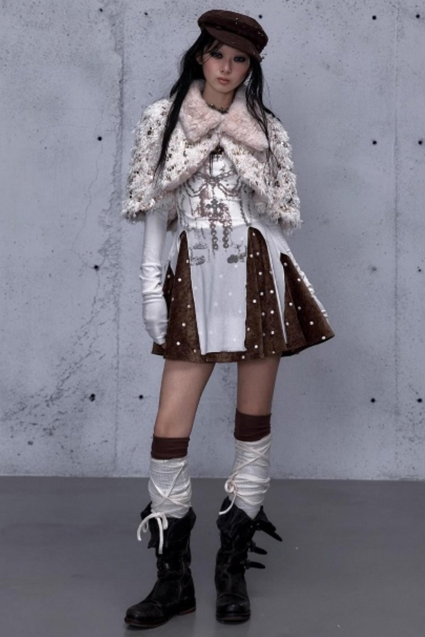 Baroque Velvet Plaid Dress