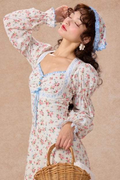 Blue French Pastoral Dress Set-Up